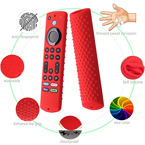 AKSHFETH Silicone Cover for Fire TV Stick 4K Max 2nd/ Insignia/Toshiba Remote Cover Shockproof Protective Case for Omni Series and TV 4-Series Remote with Lanyard(Black) - Image 2