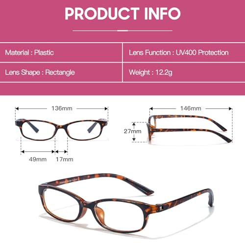 SODQW Office-Siren Blue Light Glasses for Women, Rectangle Frame, Y2K Small Eyewear, Anti Eyestrain Computer Glasses - Image 3