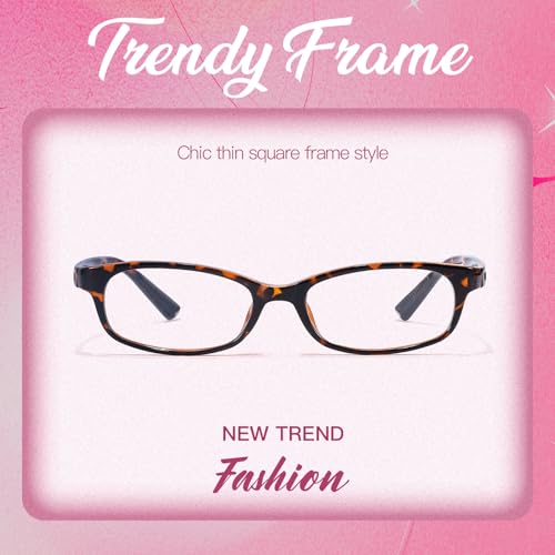 SODQW Office-Siren Blue Light Glasses for Women, Rectangle Frame, Y2K Small Eyewear, Anti Eyestrain Computer Glasses - Image 5