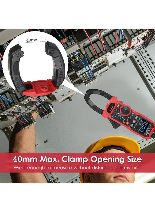 HABOTEST AC Digital Clamp Meter True-RMS Multimeter Anto-Ranging Multi Tester Current Clamp with Amp Volt Ohm Diode Capacitance Resistance Continuity NCV Temperature Duty Ratio VFD Tests  - Image 3