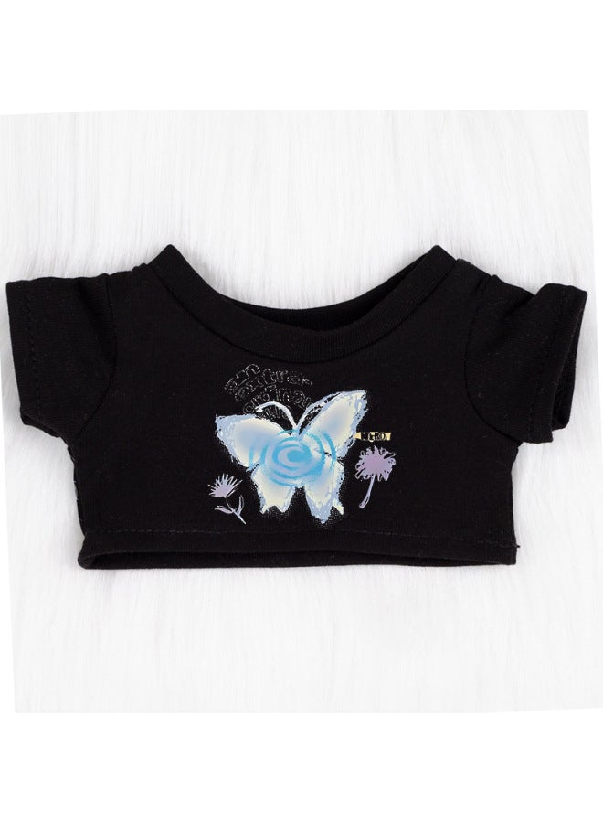 10/1520CM Doll Clothes Yin Jinghan Xu Minghao Quan Yuan You Concert With Starfish Cotton Doll T-Specifications:20cm-Color:Black Butterfly T-shirt - Image 3