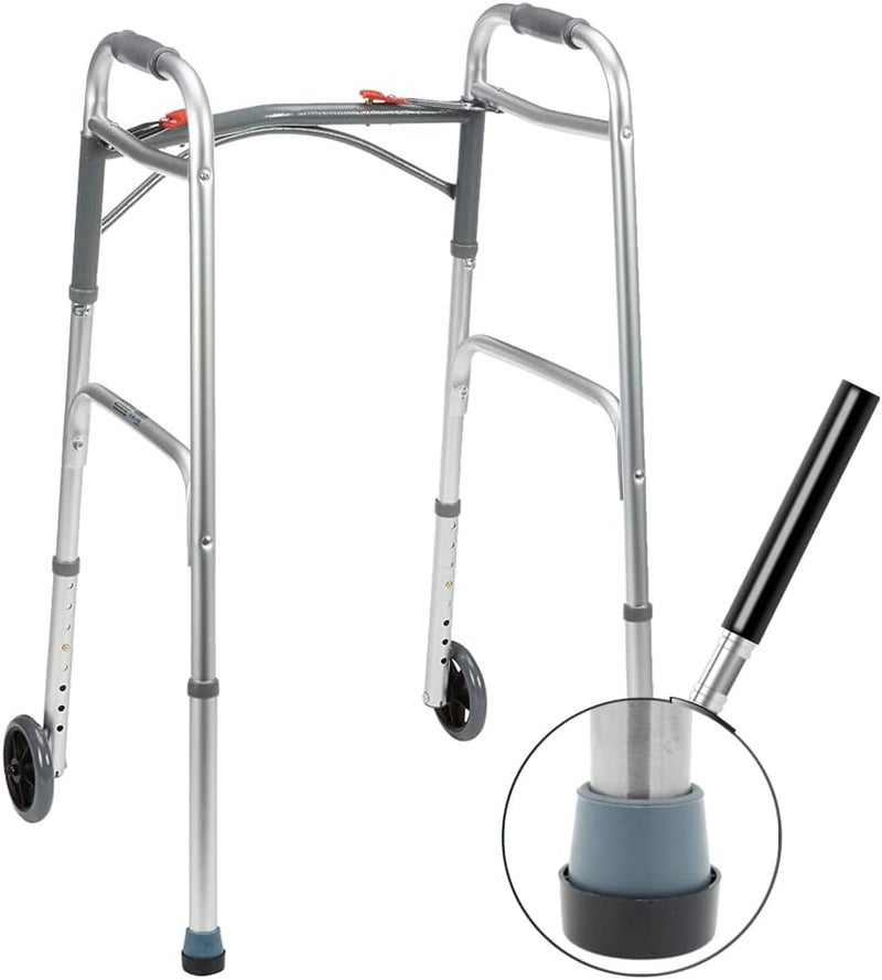 Lifeswonderful Four Carpet Glide Plastic Caps Skis for Folding Walkers & Zimmer Frames, for Tip with 1 9/16" (40mm) Base - Image 1