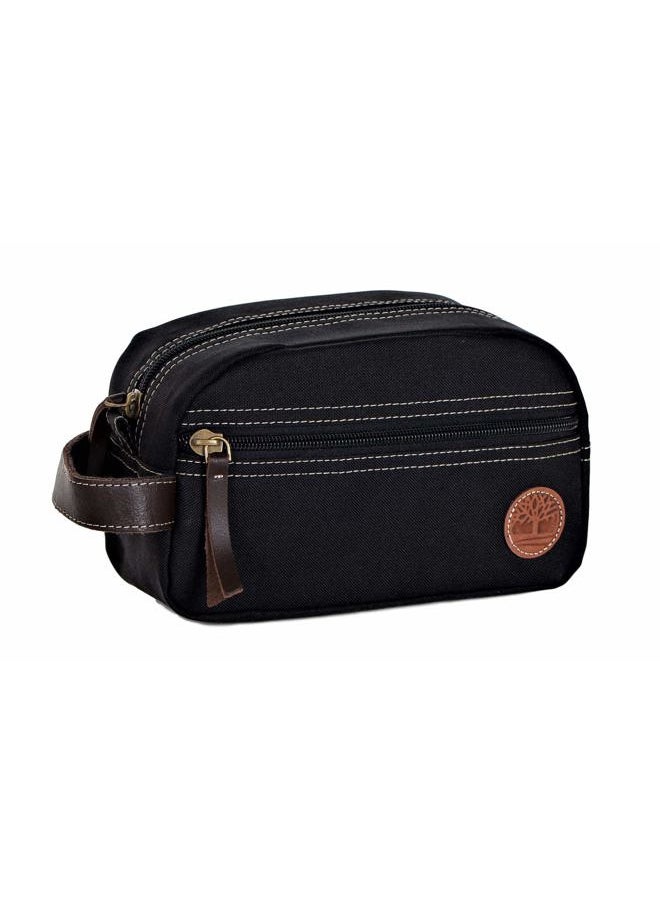 Timberland Men's Toiletry Bag Canvas Travel Kit Organizer, Black, One Size  - Image 1