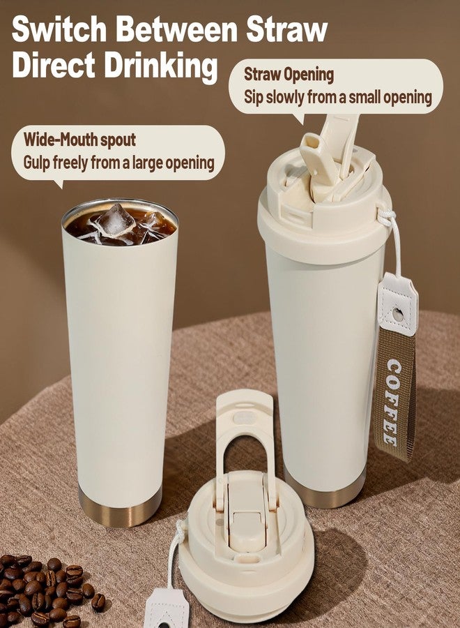 DITOSH Insulated Coffee Tumbler 530ml Travel Coffee Mug 316 Stainless Steel Dual Drink Openings Leakproof Lid Reusable Insulated Coffee Mug Hot and Cold Ideal Travel Mug for Coffee Lover Daily - Image 4