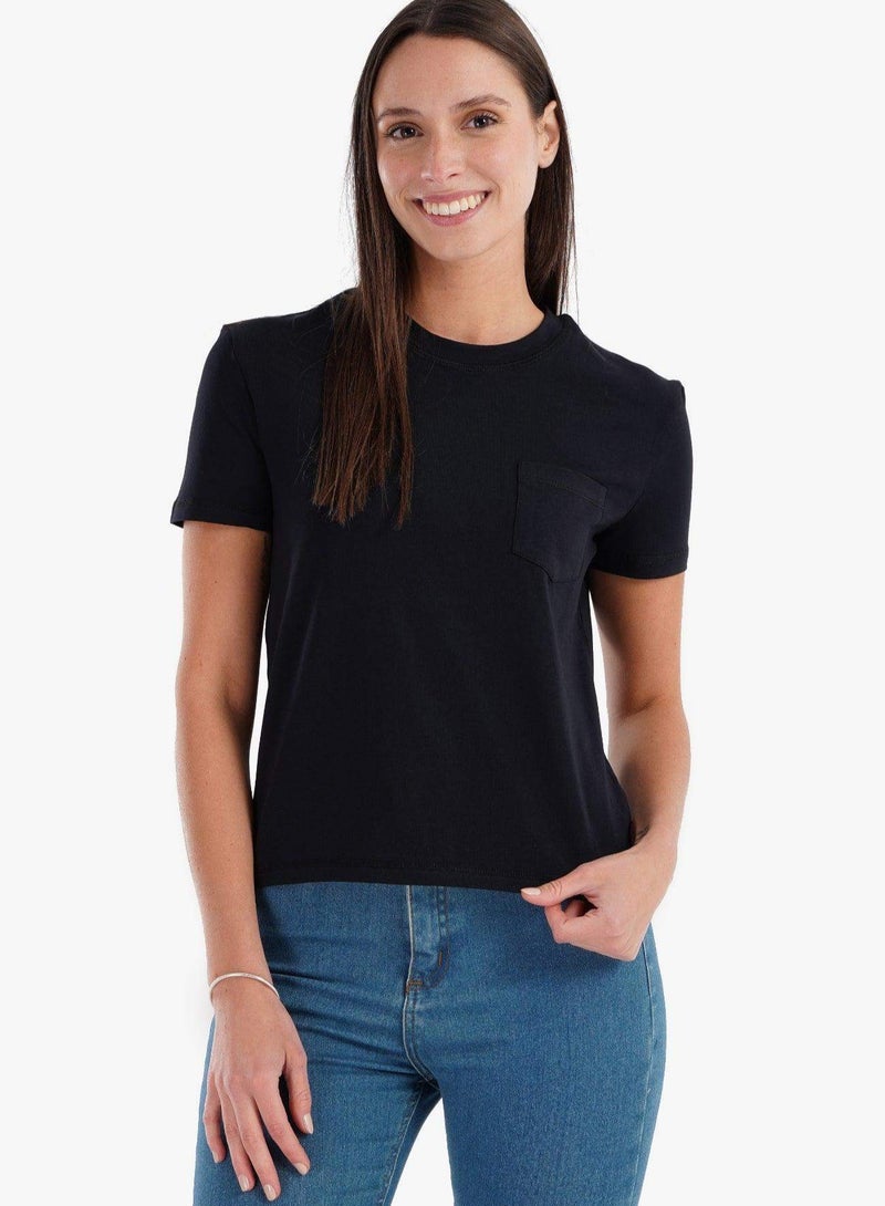 Carina cotton t-shirt with chest pocket