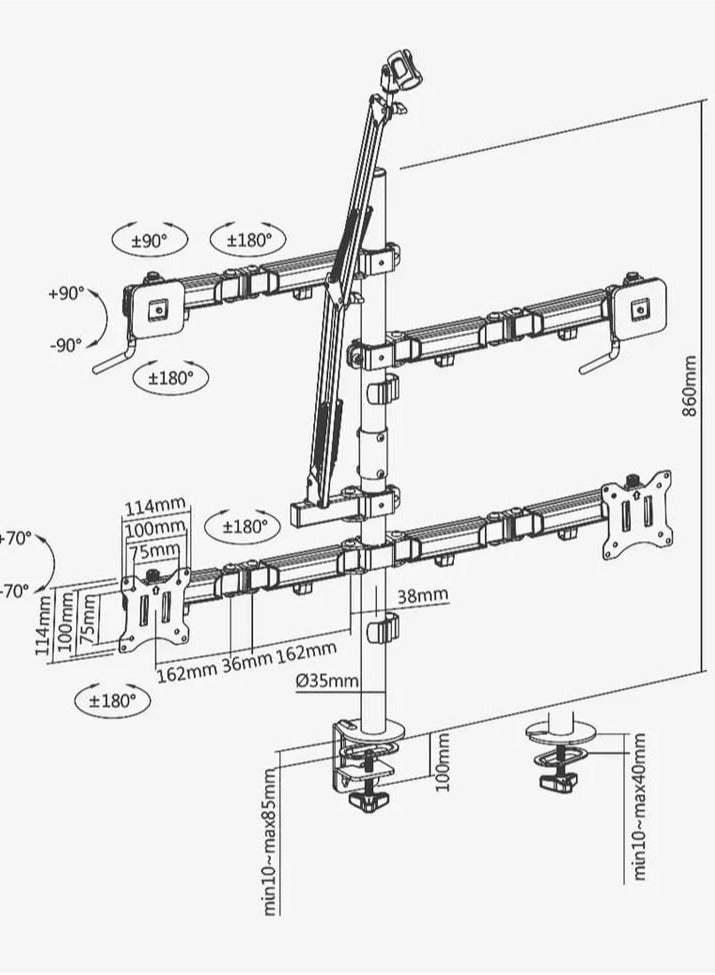 سكيل تك All-In-One Studio Camera Adapter Setup with Single Monitor Mount – Adjustable Universal Camera & Screen Holder for Home Studio, Content Creation, Streaming, and Video Production - Image 5