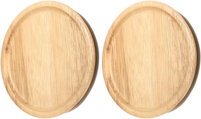 GALPADA Leakproof Mason Jar Lids with 70mm Acacia Wood Covers, Silicone Seal Glass Jar Lids for Home Canning and Storage, 2pcs Reusable Sealed Bottle Covers for Kitchen - Image 1