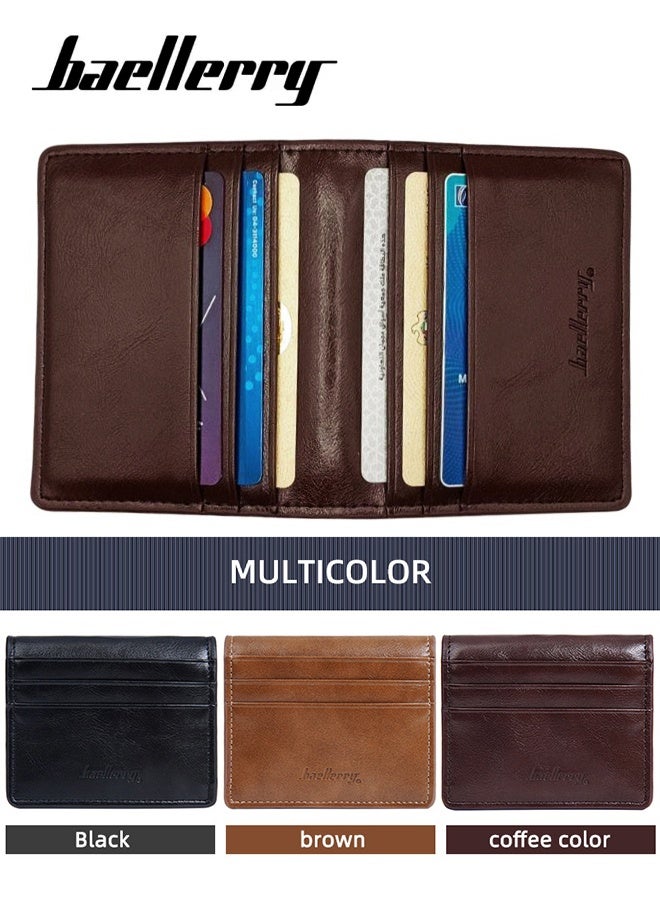 baellerry Men Leather Wallet Slim (Coffee), Bifold Wallet Minimalist Leather Small Wallets for Men with Cash Pocket and Card Holder Slots.  - Image 2