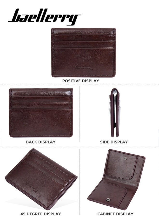 baellerry Men Leather Wallet Slim (Coffee), Bifold Wallet Minimalist Leather Small Wallets for Men with Cash Pocket and Card Holder Slots.  - Image 4