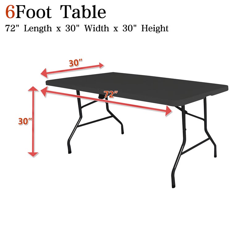 Obstal Obstal 6ft Stretch Spandex Table Cover for Standard Folding Tables - Universal Rectangular Fitted Tablecloth Protector for Wedding  Banquet and Party (Black  72 Length x 30 Width x 30 Height Inches)  - Image 5