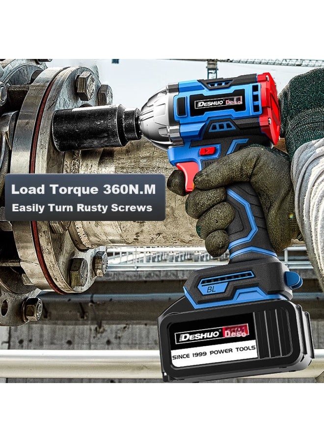 Deshuo Lithium Battery Electric Wrench, High Torque, Rechargeable Impact Wrench, Tire Removal, Scaffolding, Socket, Pneumatic Impact Wrench - Image 2
