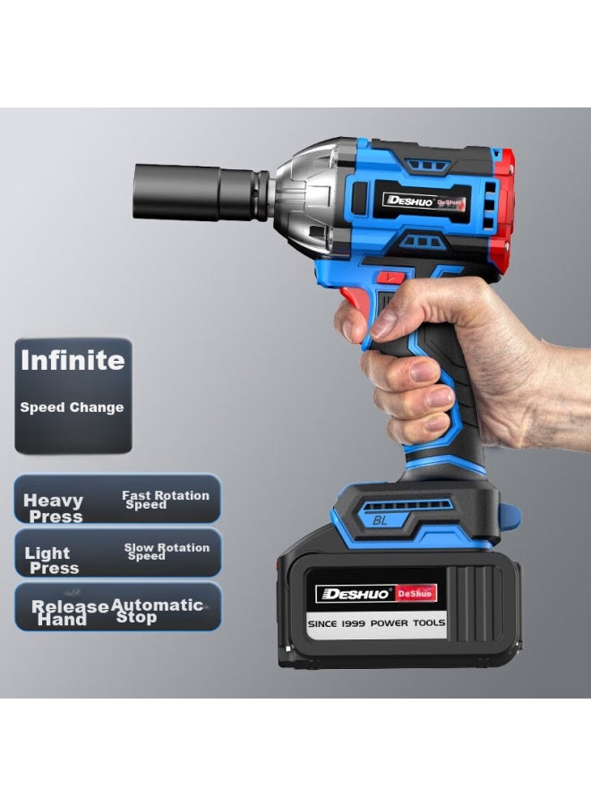 Deshuo Lithium Battery Electric Wrench, High Torque, Rechargeable Impact Wrench, Tire Removal, Scaffolding, Socket, Pneumatic Impact Wrench - Image 3