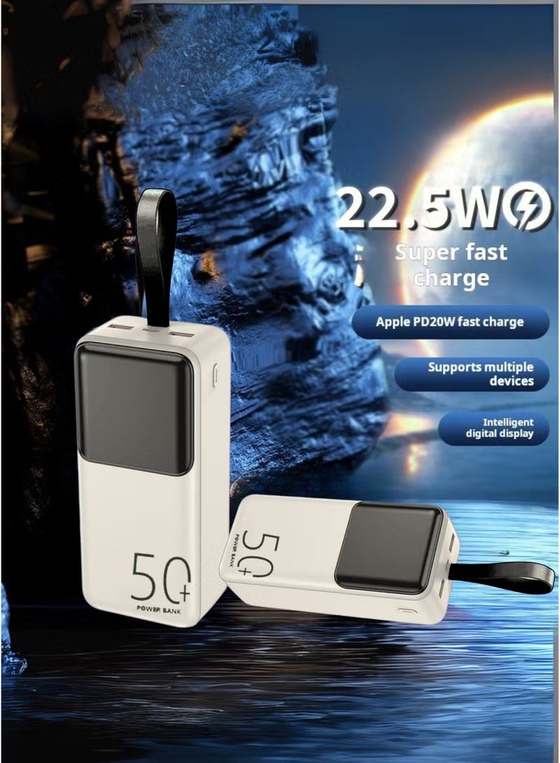 LEVINO 50000mAh Power Bank 22.5W Fast Charging Portable Charger | Dual USB & Type-C PD Output | High Capacity External Battery Pack for Smartphones, Tablets & Outdoor Use – White - Image 2