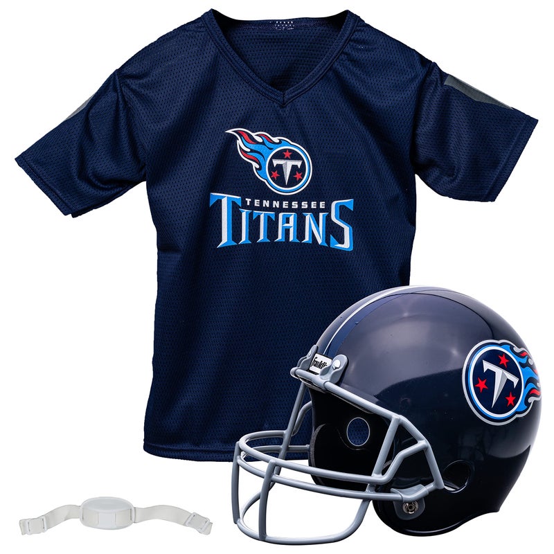 Franklin Sports NFL Tennesee Titans Kids Football Helmet and Jersey Set - Youth Football Uniform Costume - Helmet, Jersey, Chinstrap - Youth M - Image 1