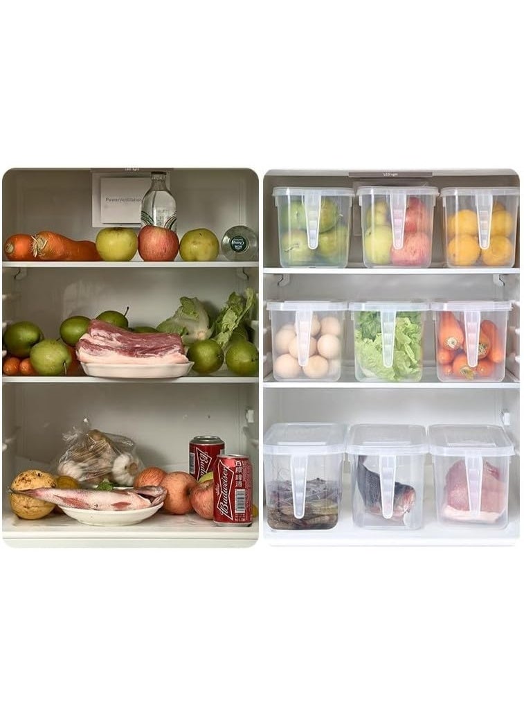 Cazadora Vegetable Containers for Fridge – 3-Piece Food Storage Boxes with Lids & Colanders, BPA-Free, Freezer-Safe Produce Saver, Fruit & Vegetable Organizer, Clear Plastic Containers with 4.7L Capacity, Multi-Language Labels Including Arabic, Ideal for Kitchen Organization, Meal Prep, Leftovers Storage, Stackable & Space-Saving Design, Durable Plastic Material, Easy to Clean, Leak-Resistant Lids, Versatile Food Storage Solution for Refrigerators and Freezers, Set of 3 - Image 3