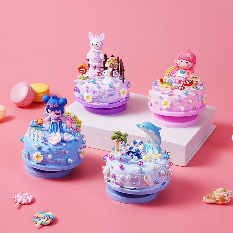 Cream Glue Diy Music Box Children'S Cartoon Rotating Music Box Creative Handmade Birthday Gift Educational Toys - Image 2