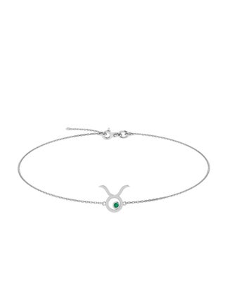 Capri Gold 18K White Gold Taurus Zodiac Sign Bracelet with Emerald - pzsku/ZC4BC9C6B64E79442E60AZ/45/_/1652955322/22af2a1a-f027-4867-b200-b77e45726b6b
