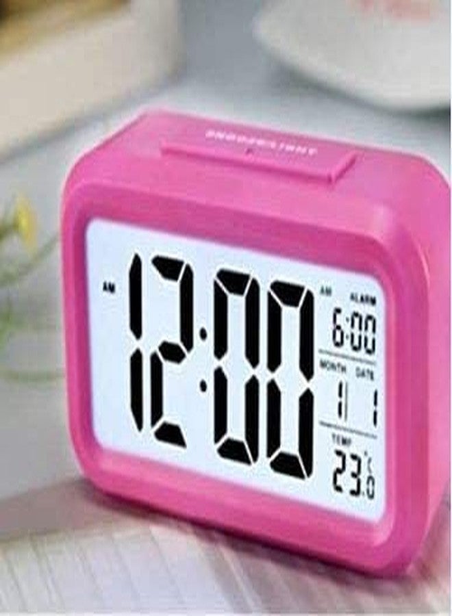 Jamboree!!! Multi-Function Digital Alarm Clock with Temperature, Date, Alarm & Snooze, LED Desk Clock for Home & Office (Pink) - Image 5