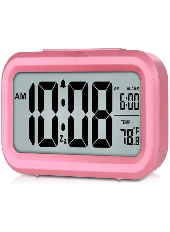 Jamboree!!! Multi-Function Digital Alarm Clock with Temperature, Date, Alarm & Snooze, LED Desk Clock for Home & Office (Pink) - Image 1