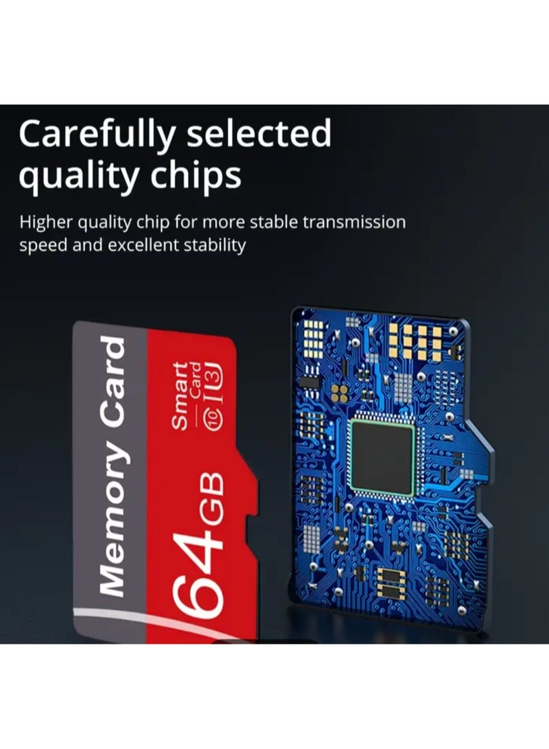 High Speed Flash TF Memory Card With Adaptor 64GB Ideal For Tablets ,Cameras,Phones,Laptops,PC,Car Audio, Game Consoles - Image 3