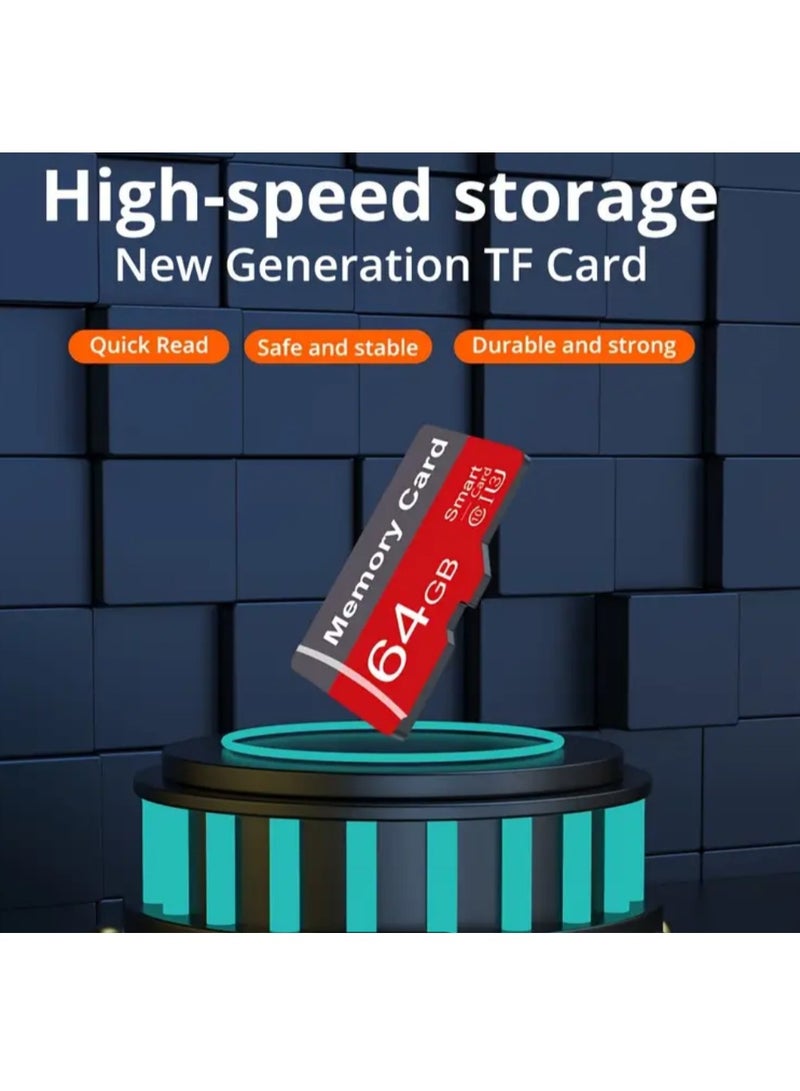 High Speed Flash TF Memory Card With Adaptor 64GB Ideal For Tablets ,Cameras,Phones,Laptops,PC,Car Audio, Game Consoles - Image 4