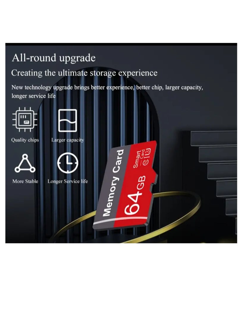 High Speed Flash TF Memory Card With Adaptor 64GB Ideal For Tablets ,Cameras,Phones,Laptops,PC,Car Audio, Game Consoles - Image 5