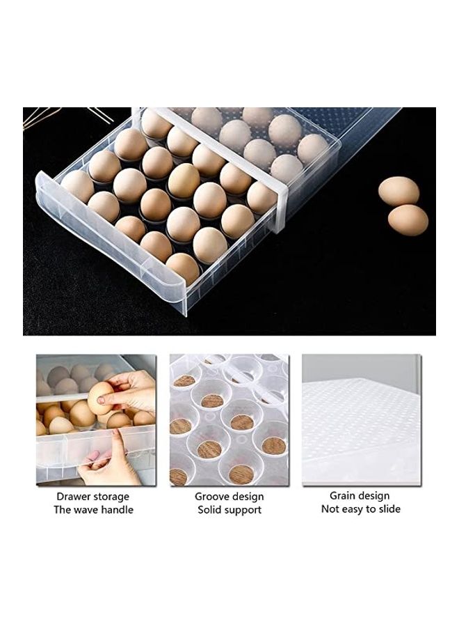 30-Grid Egg Holder For Refrigerator Clear 34x26x8.5cm - Image 2