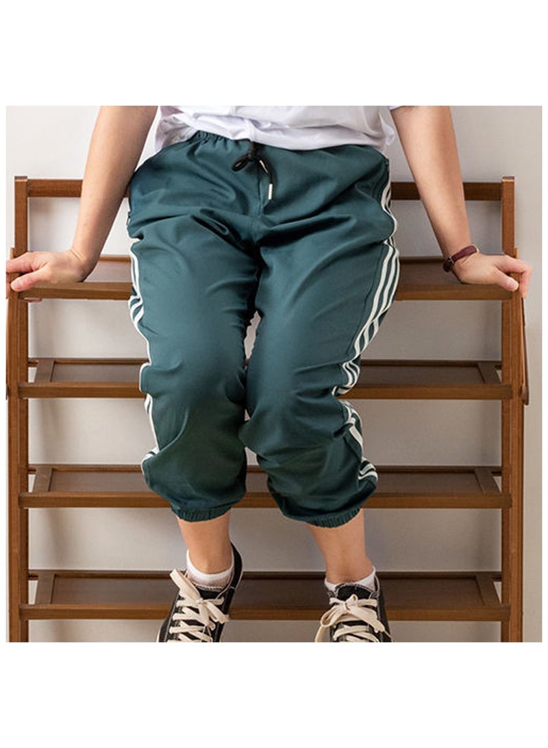 LINGWEI Portable Foldable 5 Tier Shoe Rack Storage Organizer Free Installation Folding Dustproof Shoe Cabinet Bamboo Stackable and Durable Shoe Shelf Space Saving Storage Shoe Tower - Image 5