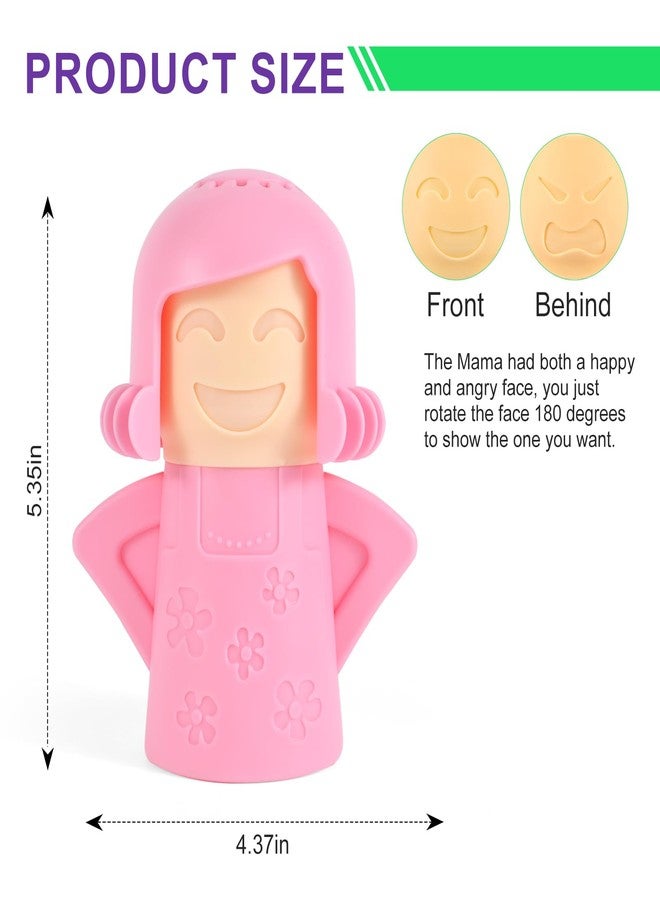 Asltw Happy or Angry Mom Microwave Cleaner, Microwave Oven Steam Cleaner, Just Add Vinegar and Water, Easily Cleans the Crud in Minutes (Pink) - Image 2