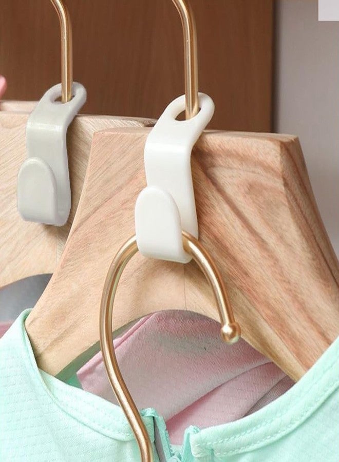 DIVHUK Space Saving Hanger Connectors (20 Pack, White) | Stackable Closet Organizer Hooks, Heavy Duty Hanger Clips for Wardrobe, Suits All Hangers, Maximizes Closet Storage - Image 1