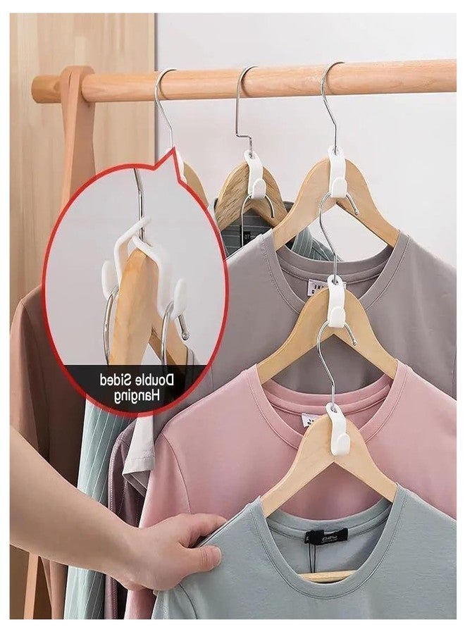DIVHUK Space Saving Hanger Connectors (20 Pack, White) | Stackable Closet Organizer Hooks, Heavy Duty Hanger Clips for Wardrobe, Suits All Hangers, Maximizes Closet Storage - Image 3
