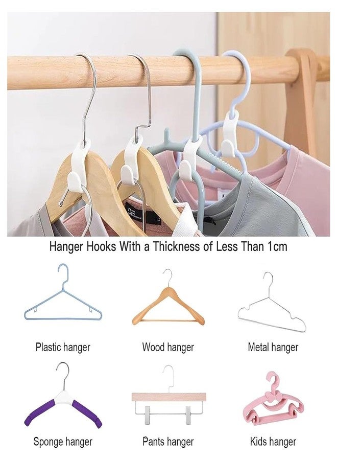 DIVHUK Space Saving Hanger Connectors (20 Pack, White) | Stackable Closet Organizer Hooks, Heavy Duty Hanger Clips for Wardrobe, Suits All Hangers, Maximizes Closet Storage - Image 2