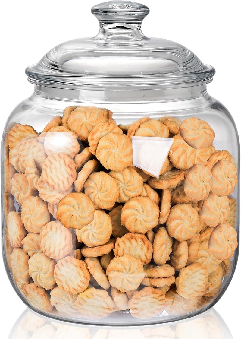 Goaste 135oz Acrylic Cookie Jar with Lid, Airtight Candy Jar Unbreakable, Clear Plastic Apothecary Jar with Silicone Sealing Ring for Dog Treats, Snack, Nuts, Chocolate, Sugar, Herbs, Spices, Cereals - Image 1