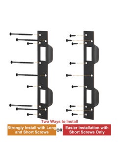 KASTWAVE Door Strike Plate Oil Rubbed Bronze, Security Latch Plate for Exterior Interior Door, for Dead Latch and Deadbolt, Reinforcement Striker Plates Double Hole  - Image 5