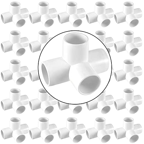 ZOENHOU 20 Pack 1 Inch 4 Way PVC Fittings Corner Cross Elbow 90 Degree, SCH40 Elbow PVC Fitting - Image 1