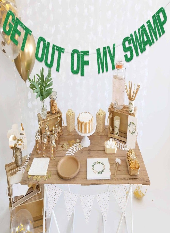 WFKLDF Get Out of My Swamp Banner - Swamp Decor - Housewarming Party Decorations Green - Image 5