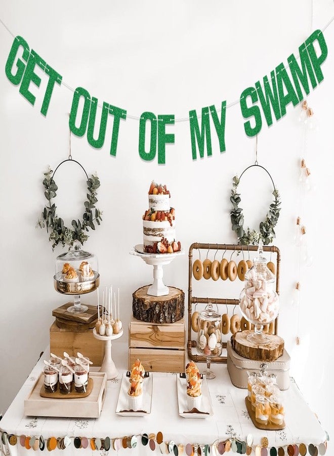 WFKLDF Get Out of My Swamp Banner - Swamp Decor - Housewarming Party Decorations Green - Image 4