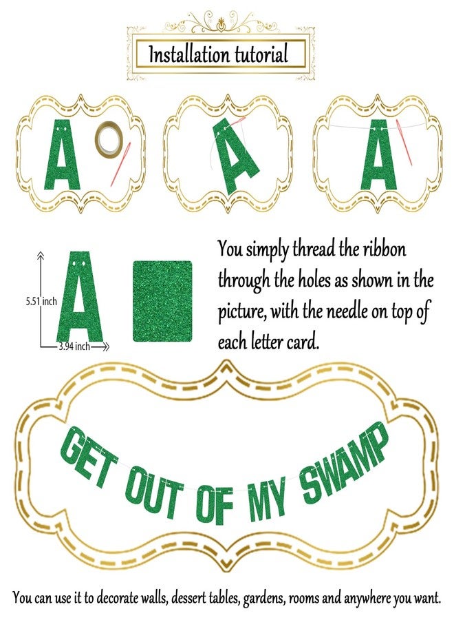 WFKLDF Get Out of My Swamp Banner - Swamp Decor - Housewarming Party Decorations Green - Image 2