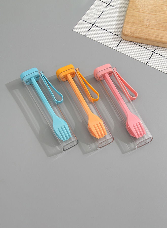 NIBEMINENT Portable Cutlery Fork And Spoon Set With Rectangular Storage Case Multicolour - Image 2
