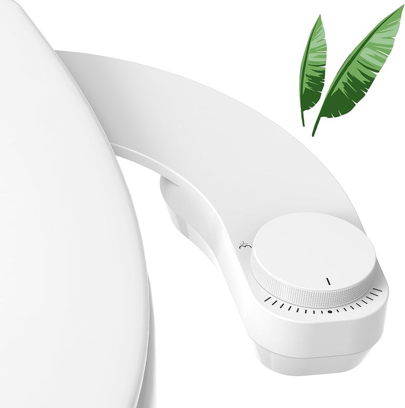 Gallop Bidet Attachment for Toilet - Left Hand Bidet Ultra-Slimt Non-Electric,Adjustable Water Pressure,Retractable Dual Nozzles for Frontal & Rear Wash - White Knob - Image 1