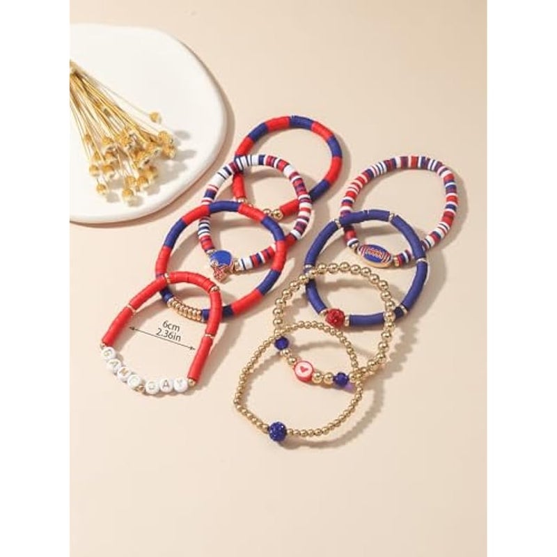 Game Day Football Charm Bracelet: Stackable Sports Jewelry for Moms & Dads - Perfect for Football Fans - Image 3