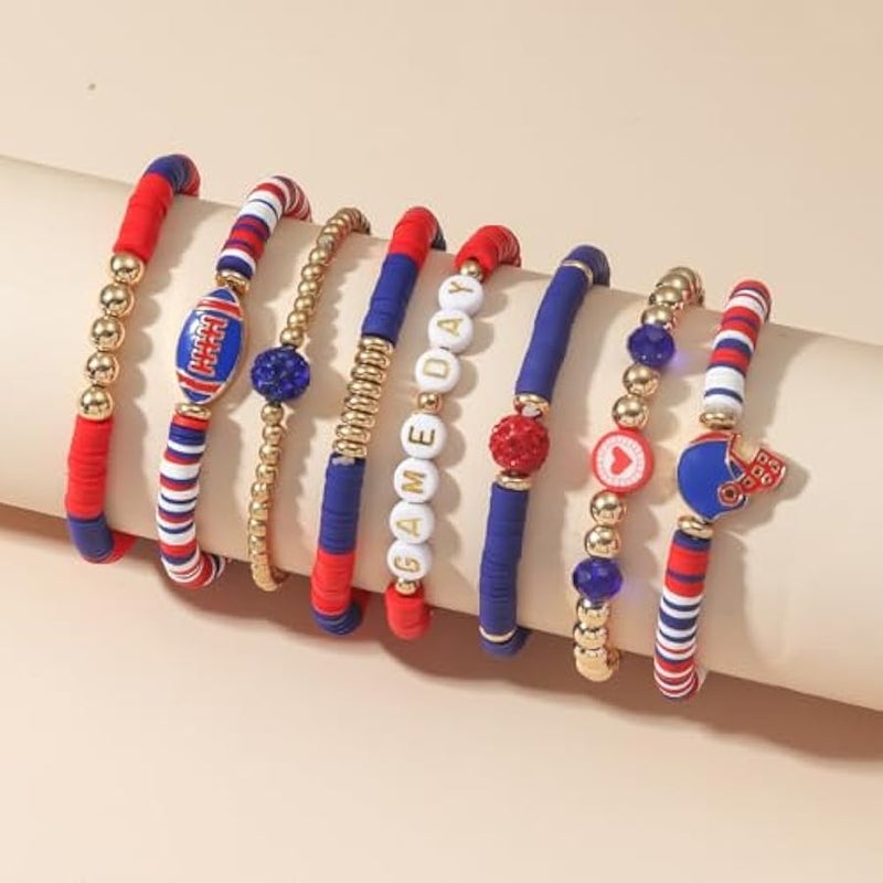 Game Day Football Charm Bracelet: Stackable Sports Jewelry for Moms & Dads - Perfect for Football Fans - Image 2