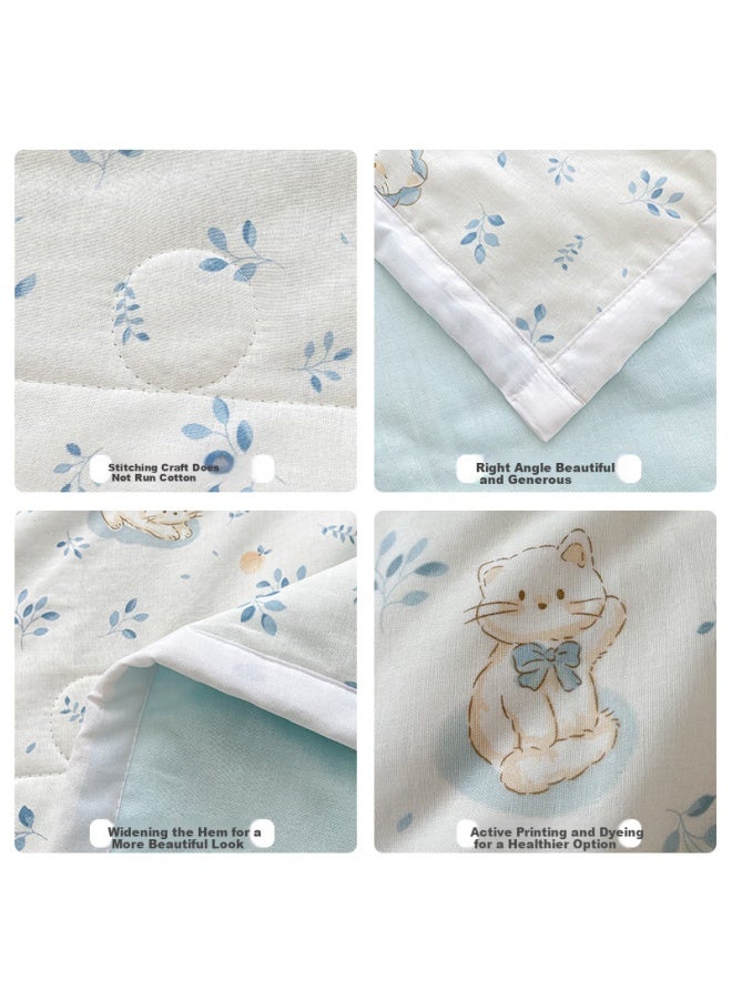 Air-Conditioned Quilt A Class Washable Double-Layer Gauze Pure Cotton Double Summer Quilt Core 200*230Cm Cat - Image 2