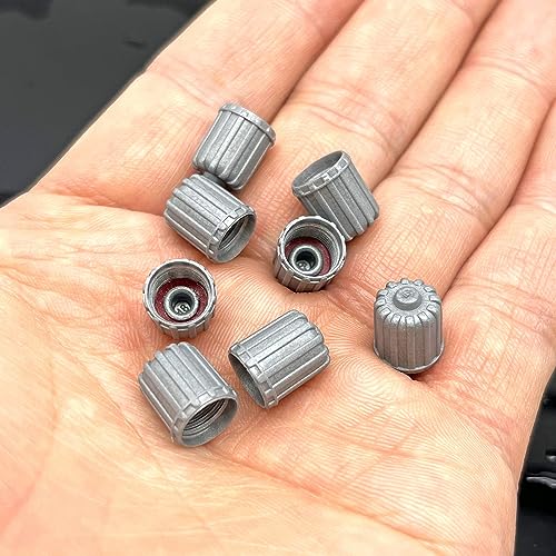 TPMSCENTER 8 Pack Gray Plastic Tire Valve Stem Caps for Tesla OEM Valves with Rubber Seal, Short Replacement Valve Caps, Universal Air Valve Stem Covers for Car Motorcycle Bike - Image 5