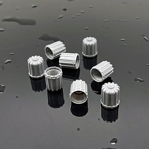 TPMSCENTER 8 Pack Gray Plastic Tire Valve Stem Caps for Tesla OEM Valves with Rubber Seal, Short Replacement Valve Caps, Universal Air Valve Stem Covers for Car Motorcycle Bike - Image 4