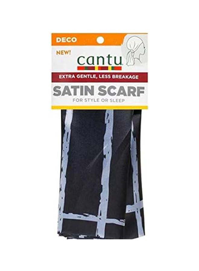 Satin Pattern Scarf Black