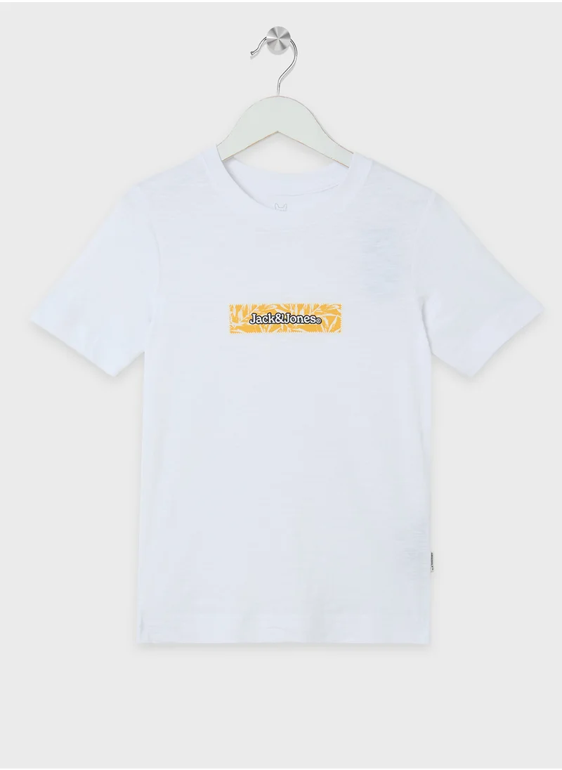 جاك وجونز جونيور Kids Logo Crew Neck T-Shirt