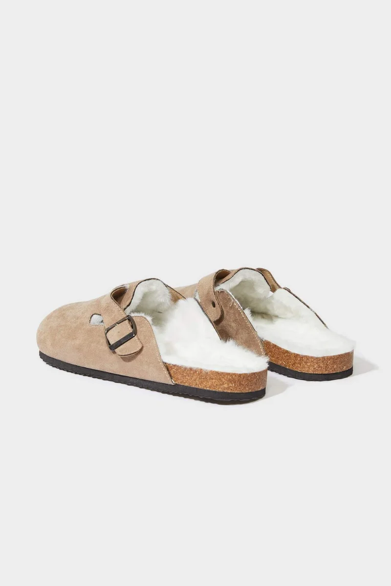 Defacto  Man Flat Sole Faux Leather Home Slippers for Men | Best Price UAE
