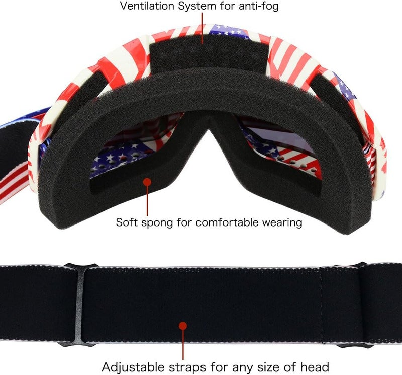 JAMIEWIN Motocross Motorcycle Goggles Riding Glasses Dirt Bike ATV Downhill goggles Mx Goggle Glasses for Youth Kids Men Women(C61) - Image 4