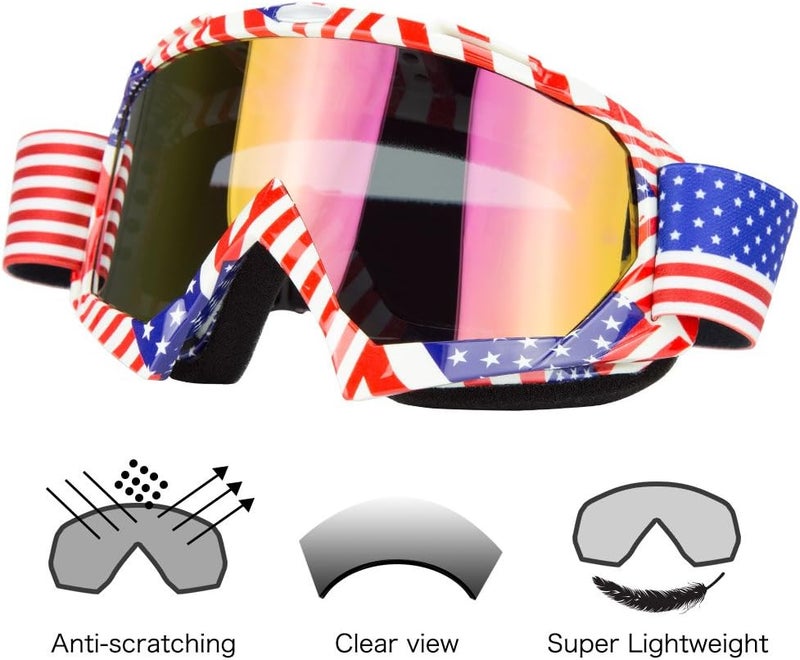 JAMIEWIN Motocross Motorcycle Goggles Riding Glasses Dirt Bike ATV Downhill goggles Mx Goggle Glasses for Youth Kids Men Women(C61) - Image 3